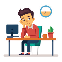 Stressed, tired and overworked male entrepreneur with debt issues at home. Young frustrated caucasian man unhappy about an email on his laptop and feeling sad, depressed and anxious in his house