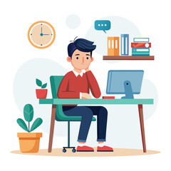 Stressed, tired and overworked male entrepreneur with debt issues at home. Young frustrated caucasian man unhappy about an email on his laptop and feeling sad, depressed and anxious in his house