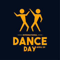 International Dance Day. April 29. Flat design vector. Dance icon. Banner, card, background.