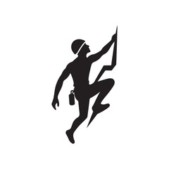 rock climber vector silhouette clip art logo illustration