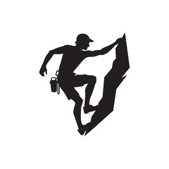 rock climber vector silhouette clip art logo illustration
