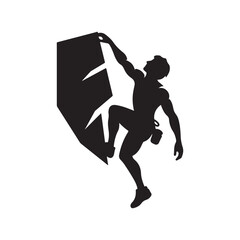 rock climber vector silhouette clip art logo illustration