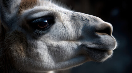 Llama Close-Up – Beautiful Brown Fur and Soft Expression with Detailed Features