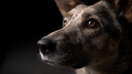 Close-Up of a Cute Dog – Detailed Fur and Expressive Eyes