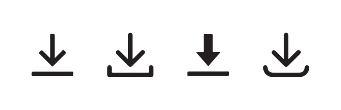 Download button icon set. Arrow download symbols. Save or upload file.download button Collection, Vector illustration eps 10.
