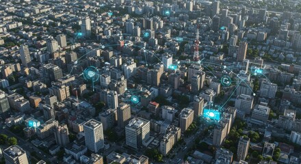 City interconnected by digital network