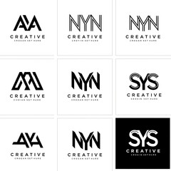 "Minimalist Monogram Letter Logo Collection | Modern Black and White Branding Design"