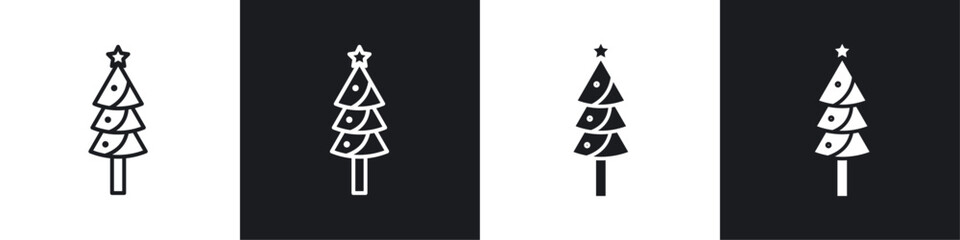 Christmas tree icon sign and symbol vector design