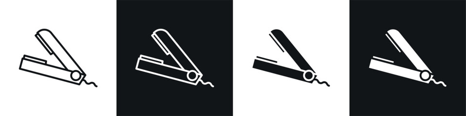 Hair straightener icon sign and symbol vector design