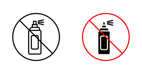 No aerosol spray signs and symbol vector design