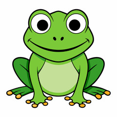 Vector of cartoon frog illustration on white
