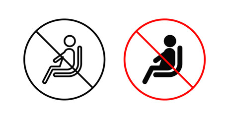 No sitting signs and symbol vector design