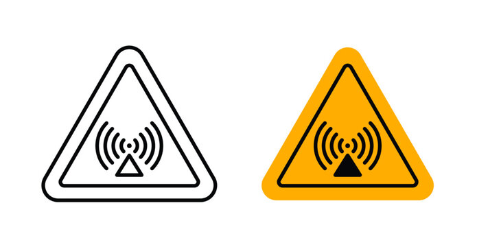 Non ionizing radiation hazard signs and symbol vector design