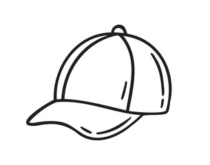 Sport cap doodle hand drawn icon. Outline drawing cap line clipart symbol