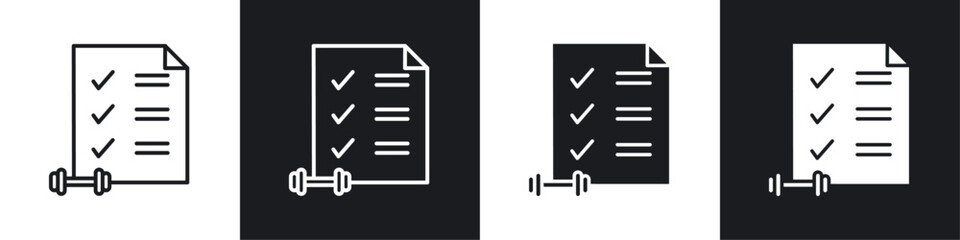Fitness plan icon sign and symbol vector design