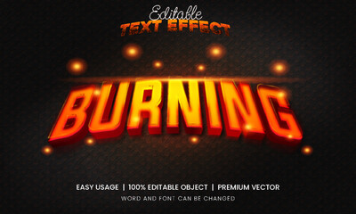 Burning Editable Text Effect prmium Vector