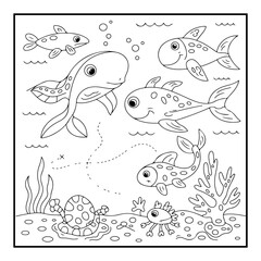 Ocean Animal Coloring Pages for Kids and Adults