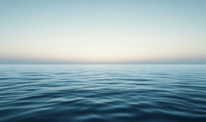 Obraz premium Serene expanse Calm water meets soft sky
