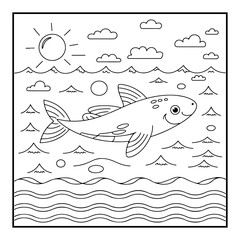 Obraz premium Ocean Animal Coloring Pages for Kids and Adults