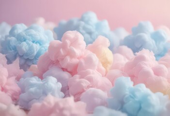 Fototapeta premium Dreamy pastel pink blue yellow gradient Soft, blurred cotton candy texture , light, vibe, design