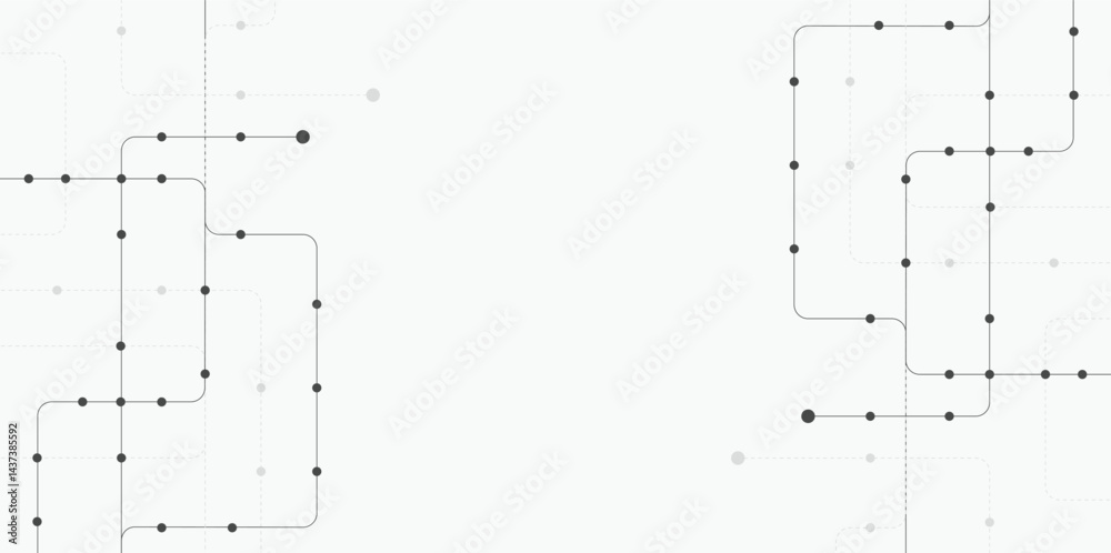 Poster Circuit connect lines and dots. Network technology and Connection concept. Decentralized network nodes connections