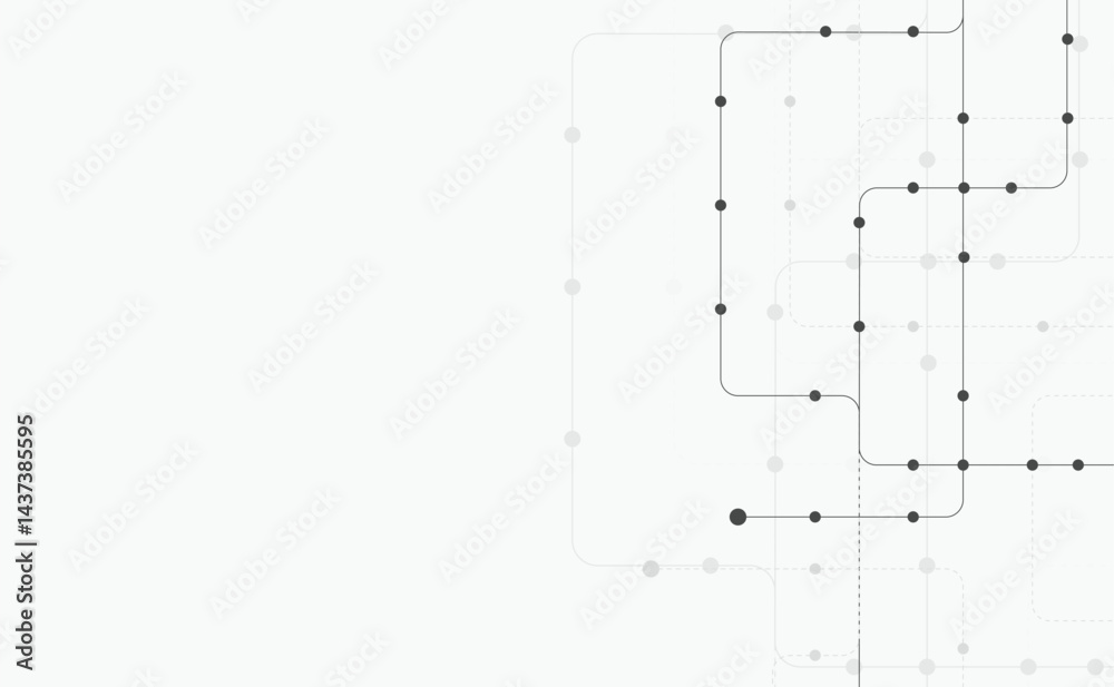 Poster Circuit connect lines and dots. Network technology and Connection concept. Decentralized network nodes connections