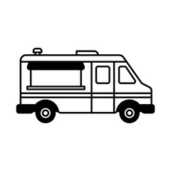 Food truck icon  on a white background. Mobile food service vehicle.