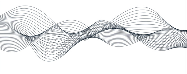 Abstract black color gradient wave lines with twisted curve lines and blend effect  3D Futuristic tech background with Curved wavy line. Seamless wave pattern glowing science flowing Futuristic.