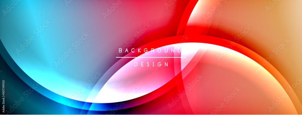 Aufkleber abstract fluid shapes, vibrant colors blend. modern design, smooth gradients create dynamic visual e