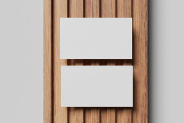 Blank business card mockup with minimalist background