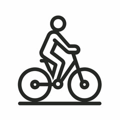Obraz premium Minimalist cyclist riding a bicycle against a simple background 
