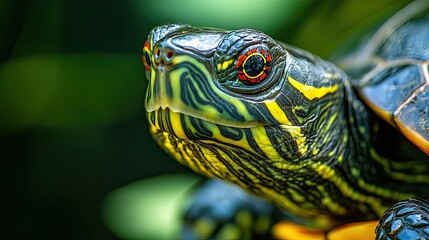 Obraz premium Close-up of a turtleÃ¢Â?Â?s intricate shell pattern in natural light