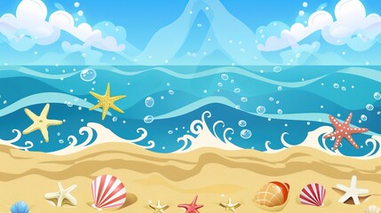 Flag Day Ocean Background: Stirring Blue Waves and Red Flags, Painting a Grand Scroll of the Blending of the Vast Ocean and Fiery Flag Rhythms