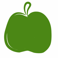 Green Apple Silhouette Minimalist Illustration