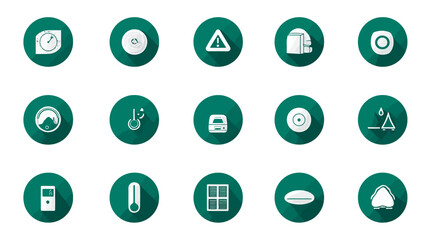 Icon sheet, simple shapes, Air Quality Sensor icons