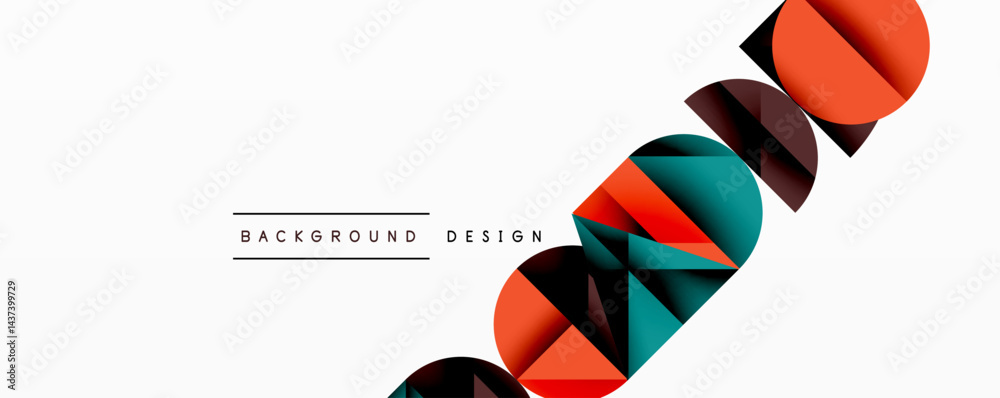 Poster abstract geometric shapes, vibrant colors, modern design elements. minimalist composition with overl