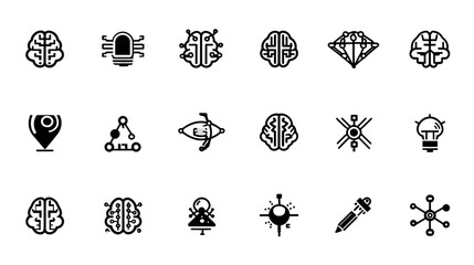 Icon sheet, simple shapes, Brain Circuit icons