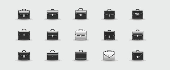 Icon sheet, simple shapes, Briefcase icons