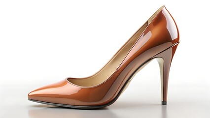 Obraz premium Brown Patent Leather High Heel Pump
