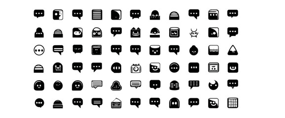 Icon sheet, simple shapes, Chat Bubble icons