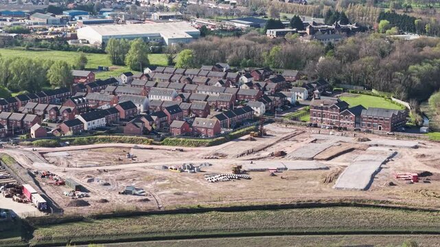 Plot of land on a brownfield site for building a new housing estate of affordable houses on the Wirral, North West England