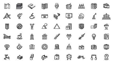 Icon sheet, simple shapes, Crowdsource Network icons