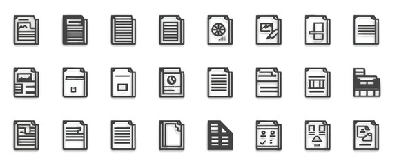Icon sheet, simple shapes, Document icons