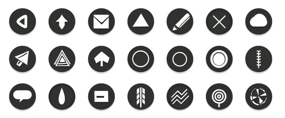 Icon sheet, simple shapes, Download Arrow icons
