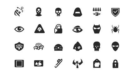 Icon sheet, simple shapes, Ethical Hacking Icon icons