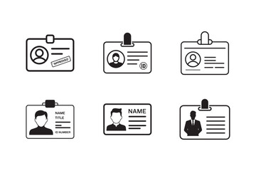ID Card Icon Profile and Text Silhouette 3