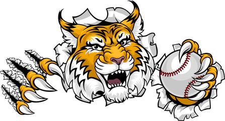 Wildcat Bobcat Baseball Ball Animal Team Mascot © Christos Georghiou