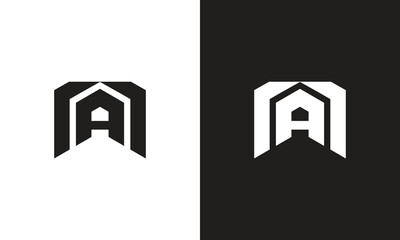 Letter A house Logo, unique logo, black and white logo, premium elegant logo, house Vector