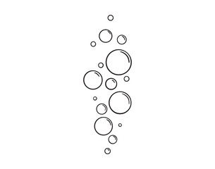 bubbles of fizzy drink or bubbles in the water from fish doodle hand drawn icon. Outline drawing bubbles in the water line clipart symbol