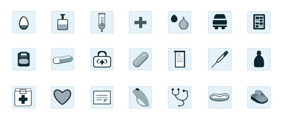 Icon sheet, simple shapes, Hospital icons